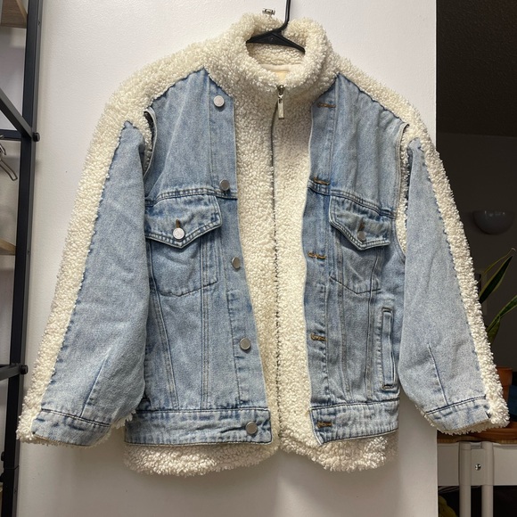 BLANKNYC Mixed Media Sherpa Faux-Fur Shell Jacket Oversized Fit Sz XS - Picture 16 of 16